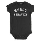 Worst Behavior Infant Onesie Bodysuit in Black